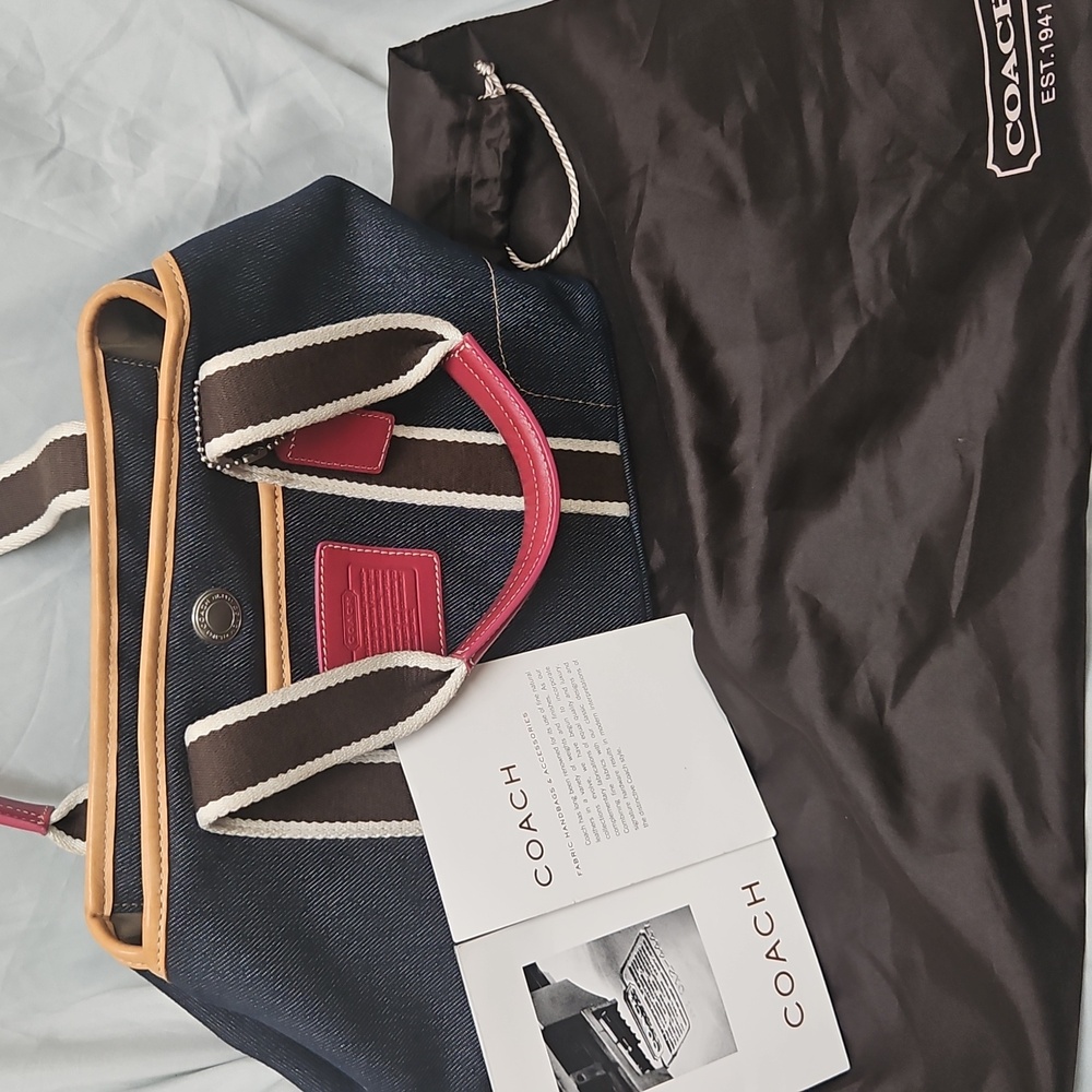 Vintage Coach Hampton Denim and Leather Tote - Picture 14 of 14